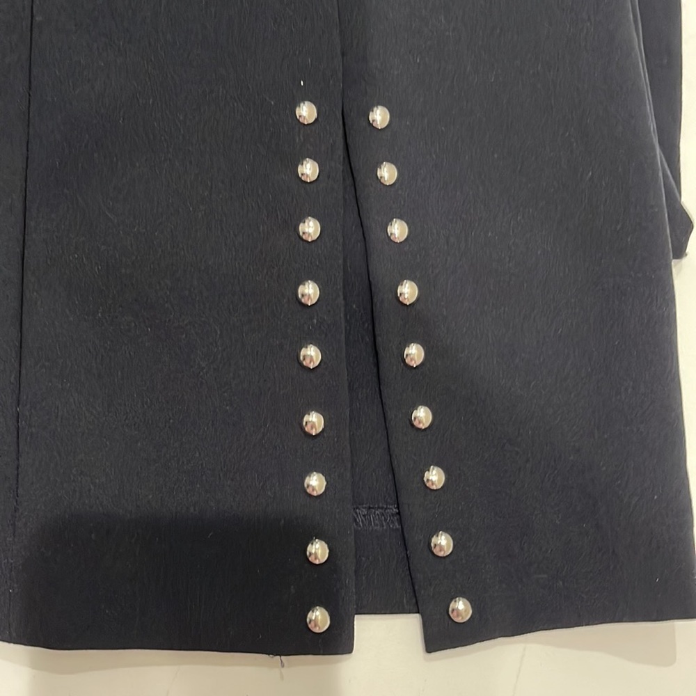 Zara Basic Black Pants With Silver Button Cuff Ac… - image 6